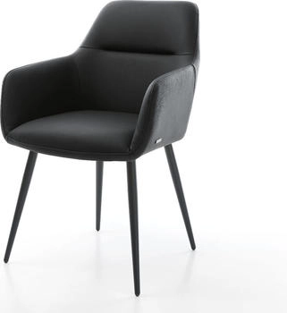 DeLife Esszimmerstuhl Pejo-Flex Echt-Leder (23897) schwarz