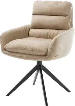 DeLife Esszimmerstuhl Abelia-Flex mit Armlehnen Mikrofaser (34513) schwarz/beige