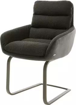 DeLife Freischwinger Abelia-Flex mit Armlehnen Materialmix (39287) schwarz