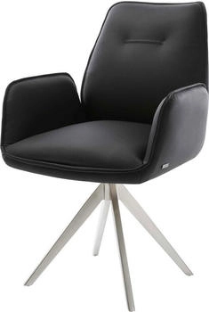 DeLife Esszimmerstuhl Zoa-Flex Echt-Leder (23456) schwarz