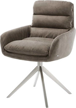 DeLife Drehstuhl Abelia-Flex mit Armlehnen Mikrofaser (40191) taupe