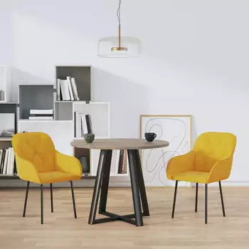 vidaXL Esszimmerstühle 2 Stk. Gelb Samt [ : ] (344852)
