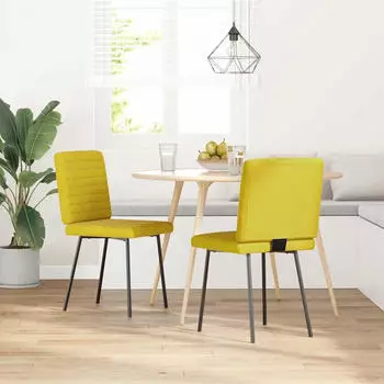 vidaXL Esszimmerstühle 2 STK. Gelb Samt (4101163)