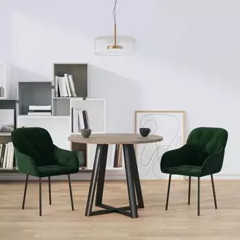 vidaXL Esszimmerst&uuml;hle 2 Stk. Dunkelgr&uuml;n Samt [ : ] (344847)