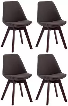 CLP 4er Set Besucherst&uuml;hle Borneo V2 Stoff walnuss/dunkelgrau