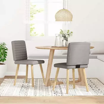 vidaXL Esszimmerst&uuml;hle 2 STK. Taupe Stoff (4101180)