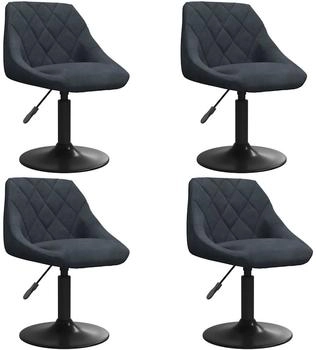 vidaXL 4X Esszimmerstuhl Drehbar H&ouml;henverstellbar K&uuml;chenstuhl Drehstuhl Essstuhl Polsterstuhl Lehnstuhl Stuhl Wohnzimmerstuhl Dunkelgrau Samt (3088792)