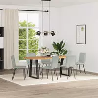 vidaXL Esszimmerst&uuml;hle 6 Stk. Hellgrau Samt