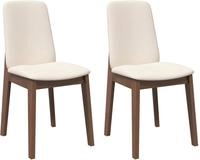 vidaXL Esszimmerst&uuml;hle mit Kissen 2 Stk. Braun Massivholz Gummibaum