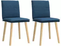 vidaXL Esszimmerst&uuml;hle 2 Stk. Blau Stoff
