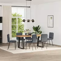 vidaXL Esszimmerst&uuml;hle 6 Stk. Dunkelgrau Samt