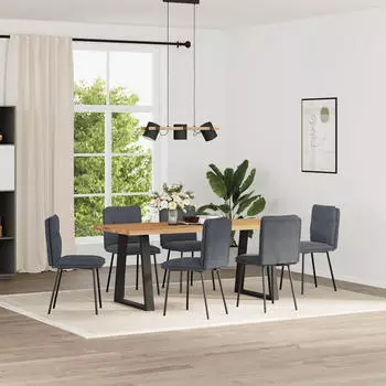 vidaXL Esszimmerst&uuml;hle 6 STK. Dunkelgrau Samt (3315680)