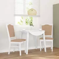vidaXL Esszimmerst&uuml;hle mit Kissen 2 Stk. Wei&szlig; Massivholz Gummibaum