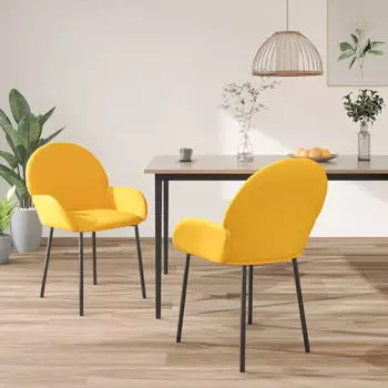 vidaXL Esszimmerstühle 2 Stk. Gelb Samt (344770)