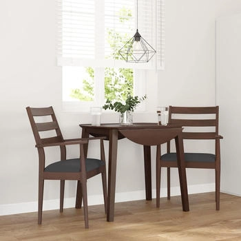 vidaXL Esszimmerst&uuml;hle mit Kissen 2 STK. Braun Massivholz Gummibaum, K&uuml;chenstuhl, Stuhl, Beistellstuhl, Essstuhl, Wohnzimmerstuhl, Restaurant Stuhl (4102472)