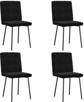 vidaXL Esszimmerst&uuml;hle 4 STK. Schwarz Samt, Stuhl, Wohnzimmerstuhl, Beistellstuhl, K&uuml;chenstuhl, Akzentstuhl, Restaurantstuhl, Samtstuhl (3315209)