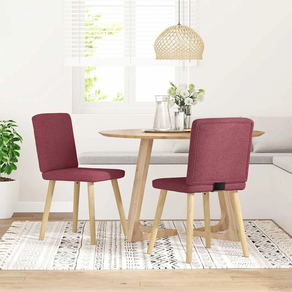 VidaXL Esszimmerstühle Aus Massivholz (Gummibaum) 2er Set – Mit Sitzkissen, 90 Cm Hoch, Natur