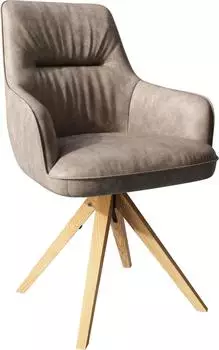 DeLife Esszimmerstuhl Zelia-Flex mit Armlehnen Mikrofaser (33789) taupe