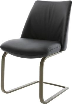 DeLife Freischwinger Elso-Flex Echt-Leder (37600) schwarz