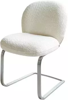 DeLife Freischwinger Nube-Flex Bouclé (36623) weiß