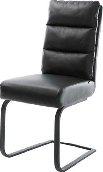 DeLife Freischwinger Pela-Flex Echt-Leder (23783) schwarz