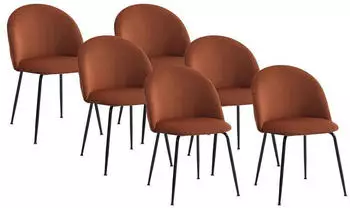 Kauf-Unique Melbourne chair in velvet and stainless steel x6 terracotta