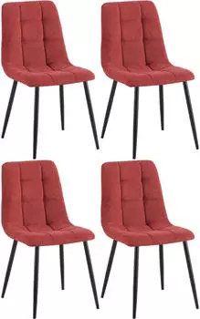 CLP Tilde Esszimmerstuhl Cord Bordeauxrot, 4er Set (327132)