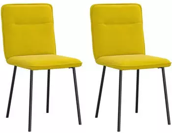vidaXL Esszimmerst&uuml;hle 2 Stk. Samt Gelb (4101216)