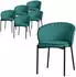 ML-Design Esszimmerstuhl 6er-Set Polster Stoff Petrol Metallbeine (490018707)