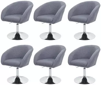 MCW MCW-F19 Esszimmerstuhl 6er-Set drehbar h&ouml;henverstellbar Textil dunkelgrau (MCW-F19)
