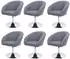 MCW MCW-F19 Esszimmerstuhl 6er-Set drehbar höhenverstellbar Textil dunkelgrau (MCW-F19)