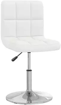 vidaXL Esszimmerstuhl Kunstleder Wei&szlig; H&ouml;henverstellbar (3087438)