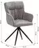 Homestyle4u Polsterstühle mit Armlehne drehbar Leinen Grau 2er Set (2847)