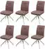 MCW Esszimmerstuhl MCW-H70 6er-Set, Textil, Edelstahl gebürstet, braun (MCW-H70)