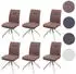 MCW Esszimmerstuhl MCW-H70 6er-Set, Textil, Edelstahl gebürstet, braun (MCW-H70)