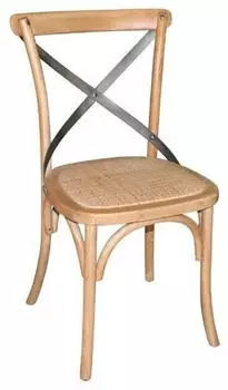 Bolero Solid wood chair with cross back x2 wood
