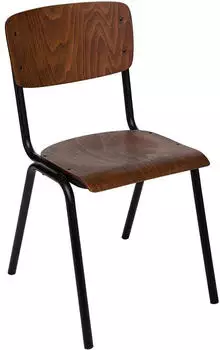 Atmosphera Kiel chair in wood and brown metal