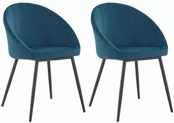 Happy Garden Diane chair in velvet x2 blue