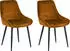 SIT Polsterstuhl 2er-Set Samtbezug gelb, Metallbeine schwarz (02406-23)