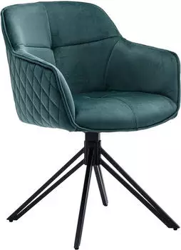 Stolkom Emma Armlehnstuhl Polyester gr&uuml;n/schwarz 180&deg; drehbar (76636819-0)