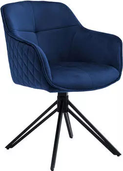 Stolkom Emma Armlehnstuhl Polyester blau/schwarz 180&deg; drehbar (50345414-0)