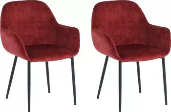 SIT Armlehnstuhl Samtbezug rot, Metallbeine schwarz (02405-25)