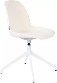 Zuiver Albert Kuip Esszimmerstuhl drehbar, Aluminium/Polyester, wei&szlig;