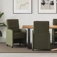 vidaXL Esszimmerst&uuml;hle mit Rollen 2 pcs Armeegr&uuml;n 58 x 67 x 97 cm