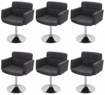 MCW Houston Esszimmerstuhl 6er-Set, Kunstleder, Grau (Houston-6)