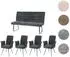 MCW G55 Esszimmer-Set 5-tlg. Stuhl mit Armlehne + Sitzbank 160cm, Chenille blau-grün (800001348006)