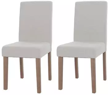 MCW Littau Esszimmerstuhl Boucl&eacute;, 2er-Set, Creme, Holzbeine natur