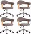 vidaXL Drehbare Esszimmerstühle 4er-Set Taupe Bugholz und Stoff (3054906)