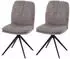 MCW MCW-M68 Esszimmerstuhl drehbar, Stoff/Textil, grau, 2er-Set (93925)