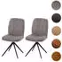MCW MCW-M68 Esszimmerstuhl drehbar, Stoff/Textil, grau, 2er-Set (93925)